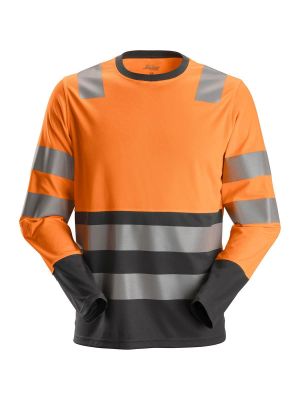 2433 High Vis Werk T-shirt Klasse 2 Snickers Orange Steel Grey 5558 71workx voor