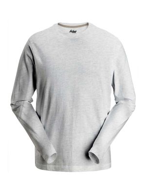 2496 Werk T-shirt Lange Mouwen Snickers Grey Melange 2800 71workx voor