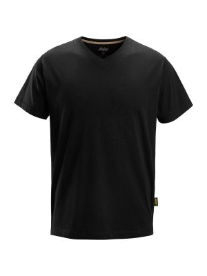 2512 Werk T-shirt V-Hals Snickers Black 0400 71workx voor