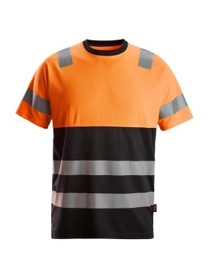 2535 High Vis Werk T-shirt Klasse 1 Snickers Black Orange 0455 71workx voor