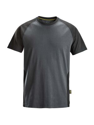 2550 Werk T-shirt Tweekleurig Snickers Steel Grey Black 5804 71workx voor