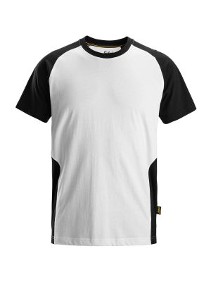 2550 Werk T-shirt Tweekleurig Snickers White Black 0904 71workx voor