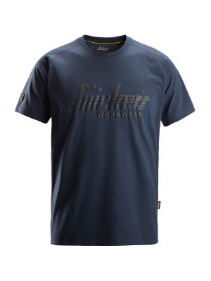 2590 Werk T-shirt Logo Snickers Dark Navy Melange 4500 71workx voor