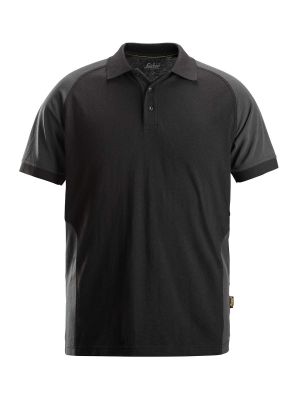 2750 Werkpolo Shirt Tweekleurig Snickers Black Steel Grey 0458 71workx voor