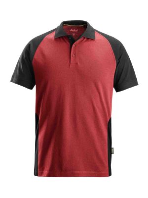 2750 Werkpolo Shirt Tweekleurig Snickers Chili Red Black 1604 71workx voor