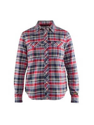 Ladies Flannel Shirt 3209 Marineblauw/Rood - Blåkläder