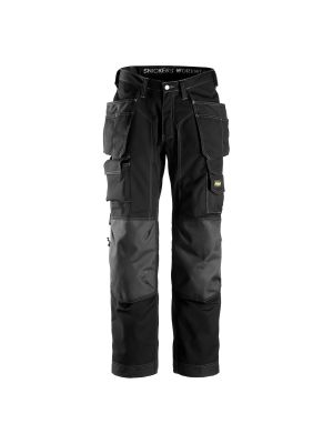 Snickers 3223 Floorlayer Work Trousers with Holster Pockets Rip Stop - Black