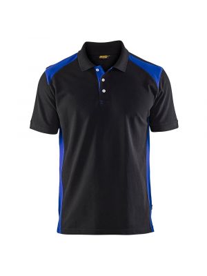 Blåkläder 3324-1050 Pique Polo Shirt - Black/Cornflower Blue