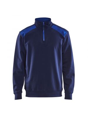 Blåkläder 3353-1158 Sweatshirt Half-Zip - Navy/Cornflower Blue