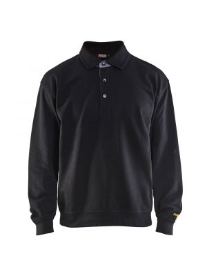 Blåkläder 3370-1158 Sweatshirt with Collar - Black