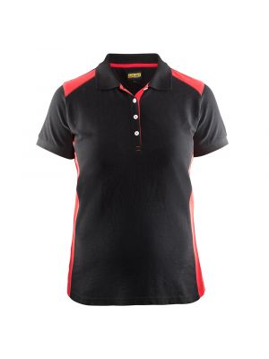 Blåkläder 3390-1050 Women's Pique Polo Shirt - Black/Red