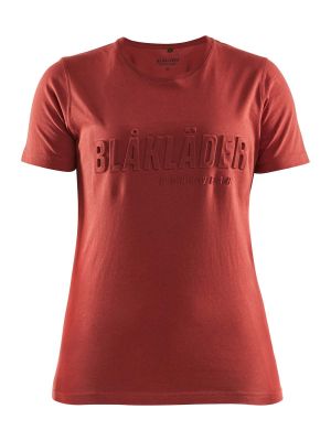 34311042 Dames Werk T-shirt 3D Logo Gebrand rood 5909 Blåkläder 71workx voor