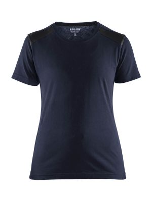 34791042 Dames Werk T-shirt Tweekleurig Navy Zwart 8699 Blåkläder 71workx voor