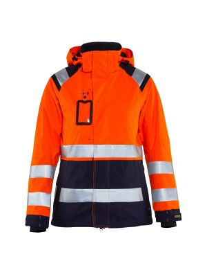 Ladies High Vis Shell Jacket 4904 High Vis Oranje/Marineblauw - Blåkläder