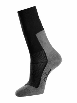 9220 work socks 37.5® lightweight Snickers 71workx Grey Melange Black 2804 front left