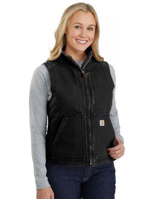 Carhartt Bodywarmer Duck Sherpa Fleece 104224 Dames - Zwart