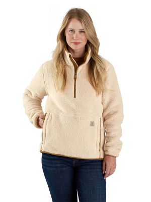 Carhartt Fleecejack Sherpa Kwart Rits Dames 106470 - OAT Milk