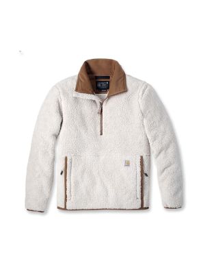 Carhartt Dames Fleecejack Sherpa Kwartlengte Rits OAT Milk 106470 71workx voor