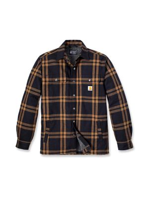 Carhartt Geruit Shirtjack Flanel Sherpa 106354 Black N04 71workx voor