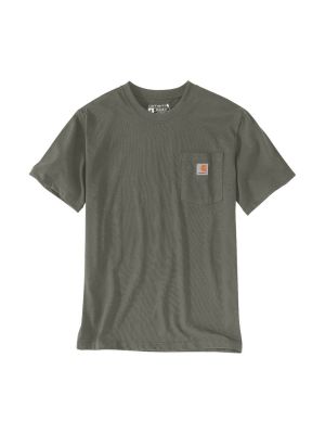 Carhartt Pocket T-shirt Korte Mouw 103296 71workx Dusty Olive DOV voor