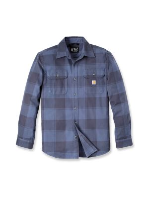 Carhartt Stevig Overhemd Flanel Ruit 106356 Navy I26 71workx voor