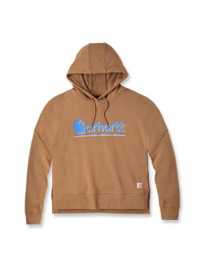 Carhartt Werk Hoodie Logo Graphic Dames 106918 Brown BRN 71workx voor