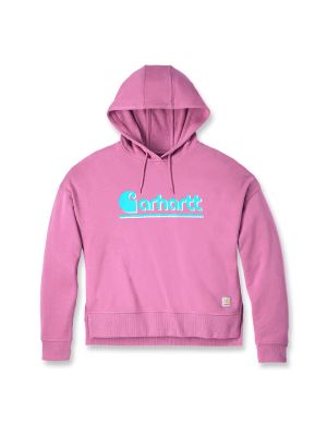 Carhartt Werk Hoodie Logo Graphic Dames 106918 Woodrose V73 71workx voor