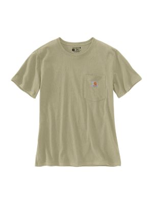 Carhartt Werk T-shirt Pocket Dames 103067 71workx Dried Clay B68 voor
