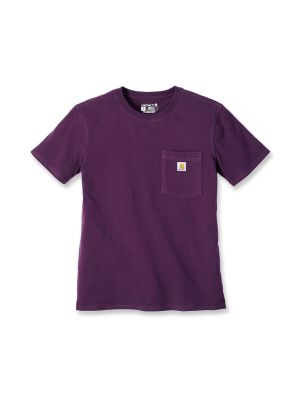 Carhartt Werk T-shirt Pocket Dames 103067 Eggplant V65 71workx voor