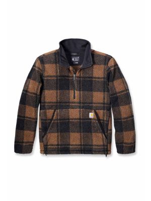 Carhartt Werkjack Pullover Fleece Sherpa 106443 Brown Black Plaid B95 71workx voor