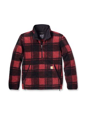 Carhartt Werkjack Pullover Fleece Sherpa 106443 Crabapple Black Plaid RA8 71workx voor