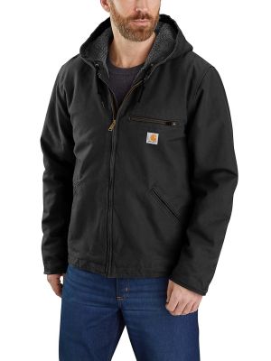 Carhartt Werkjas Sherpa Canvas Capuchon 104392 - Zwart