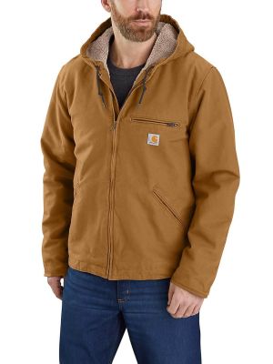 Carhartt Werkjas Sherpa Canvas Capuchon 104392 - Bruin