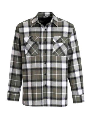 Dawson Werkoverhemd Flannel 050-3.2 Olijfgroen Zwart Storvik 71workx voor