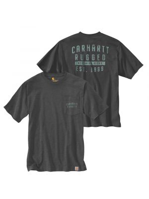 Carhartt 104581 Relaxed Fit s/s Pocket Rugged Graphic T-Shirt - Carbon heather