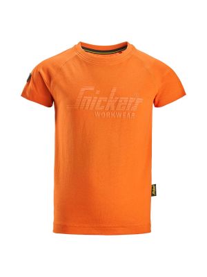 Snickers 7514 T-shirt Logo Kinderen 71workx Warm Orange 4100 voor