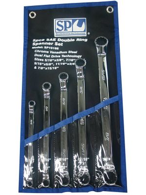 SP Tools SP10185 Ringsleutelset Sae 5-delig 40 Graden Offset