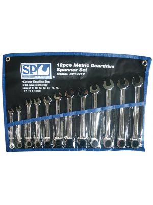 SP Tools SP10212 Ringratel-Steeksleutelset Plat  12-delig metrisch