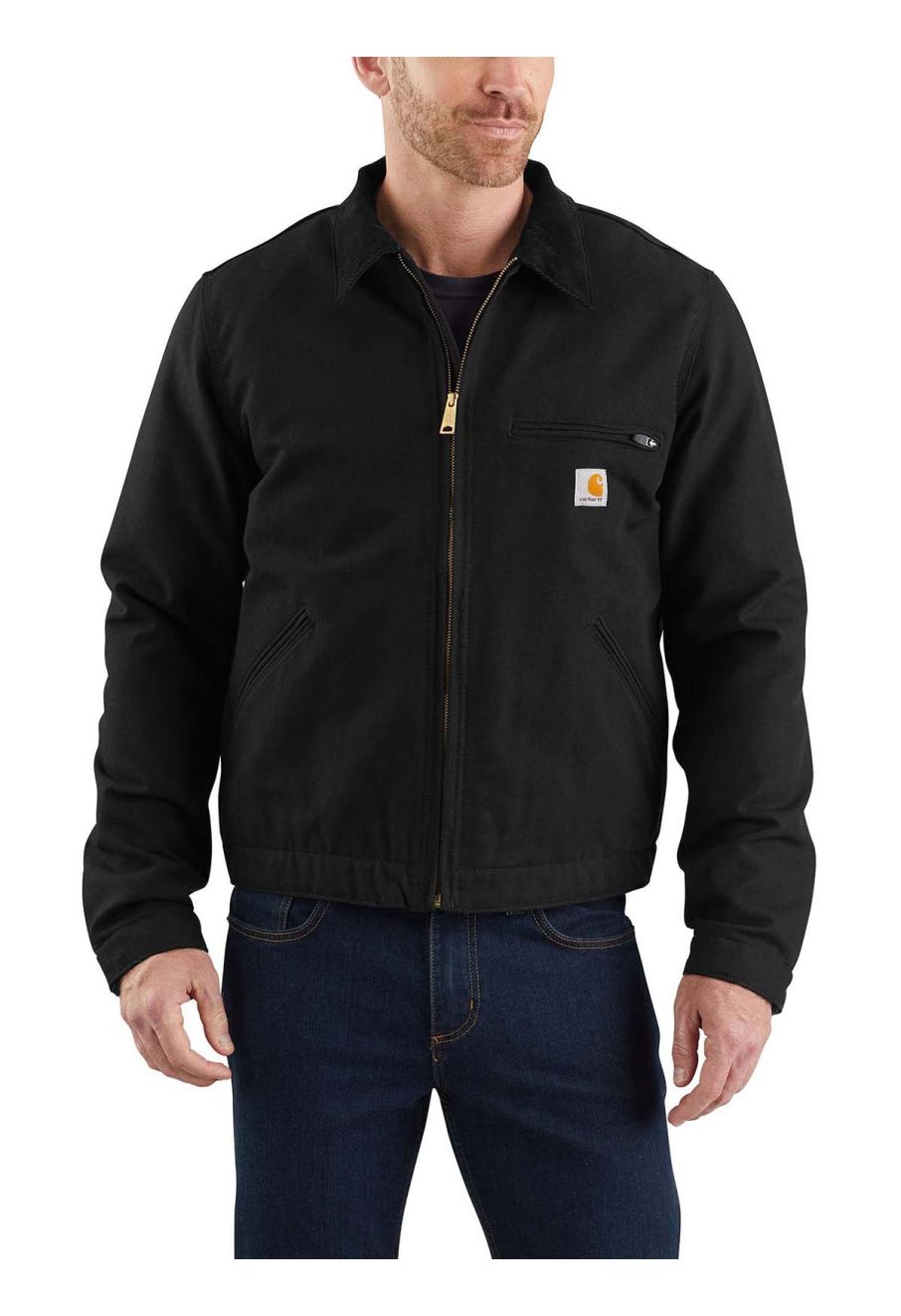 103828 Werkjas Duck Detroit Fleece Voering - Black BLK - Carhartt