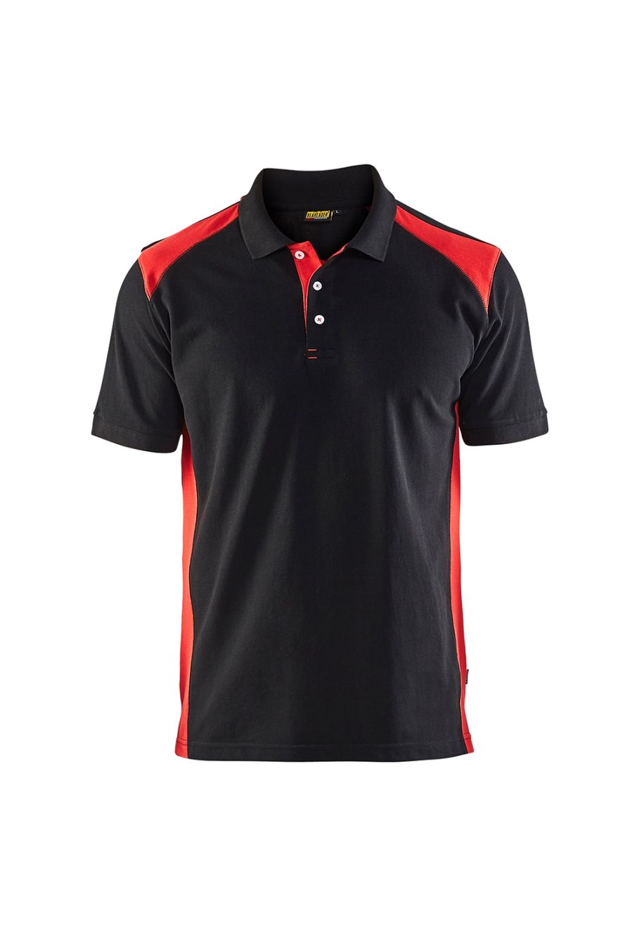 Blåkläder 3324-1050 Pique Polo Shirt - Black/Red main product photo