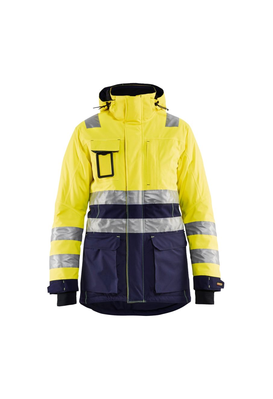 Ladies High Vis Winter Parka 4472 High Vis Geel/Marineblauw - Blåkläder main product photo