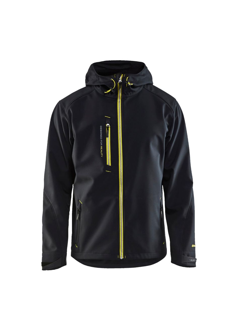 Softshell Jack 4949 Zwart/High Vis Geel - Blåkläder main product photo