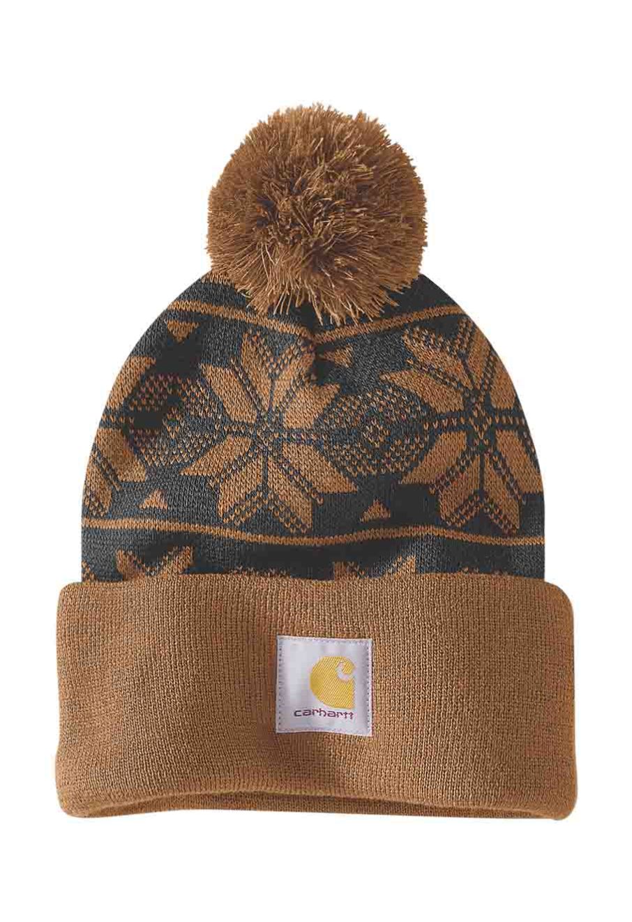 Carhartt Knit Pom Muts Jacquard 106647 - Bruin main product photo