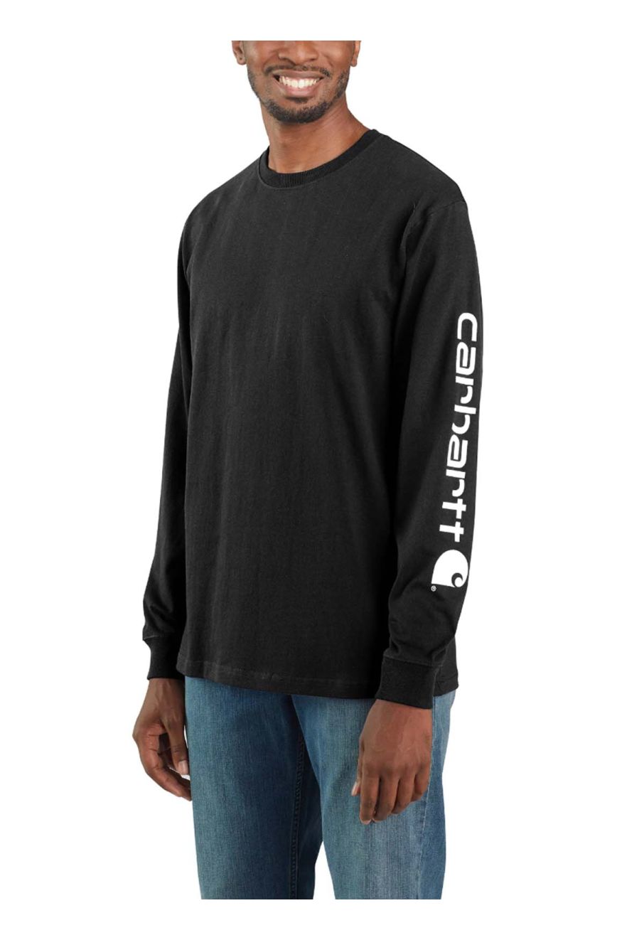 EK231 Werk T-shirt Logo Lange Mouw Black BLK - Carhartt