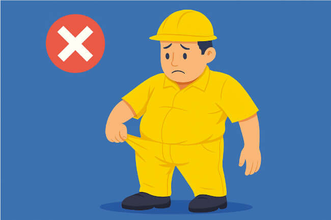 Fout 1: je kiest de verkeerde maat of pasvorm