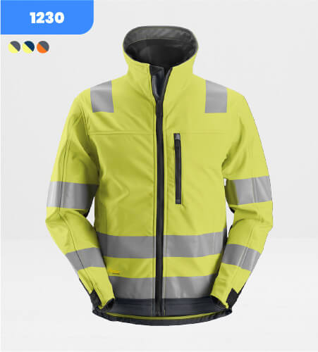 2025 71workx Bestselling Snickers 1230 High Vis Werkjas Softshell Klasse 3 geel