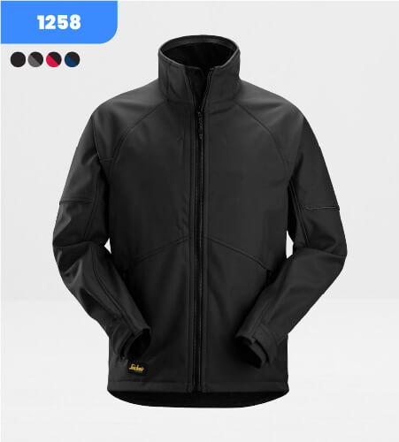 2025 71workx Bestselling Snickers Werkjas Softshell AllroundWork 1258 Zwart
