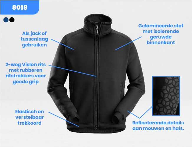 2025 Blog 71workx 8018 Werkvest FlexiWork Snickers voor zwart