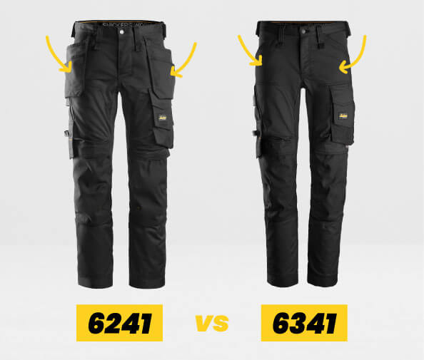 Het verschil tussen de Snickers 6241 en Snickers 6341 werkbroek
