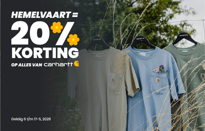 20260506_Hemelvaart_korting_20_Carhartt_banner_home_NED_mobiel